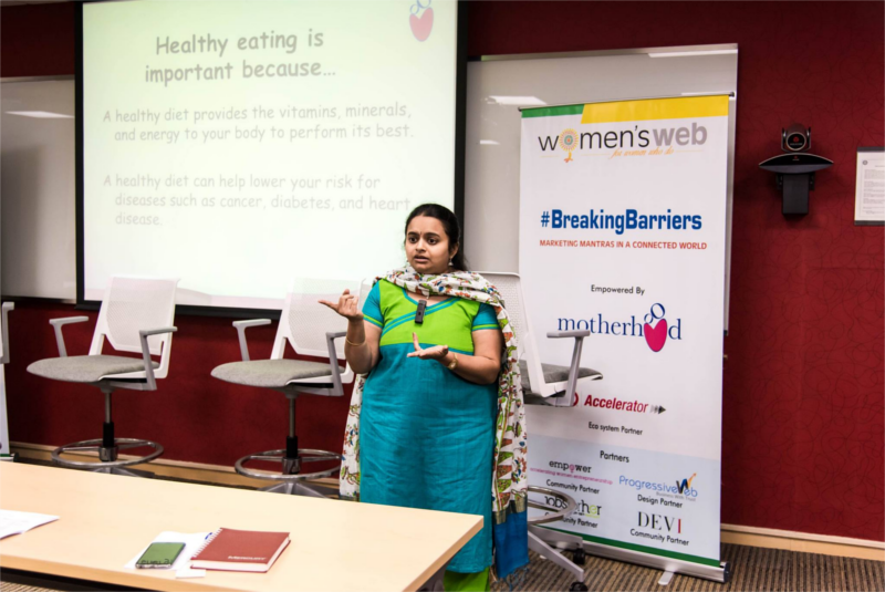Archana Reddy from Motherhood at #BreakingBarriers @womensweb Bangalore 2017